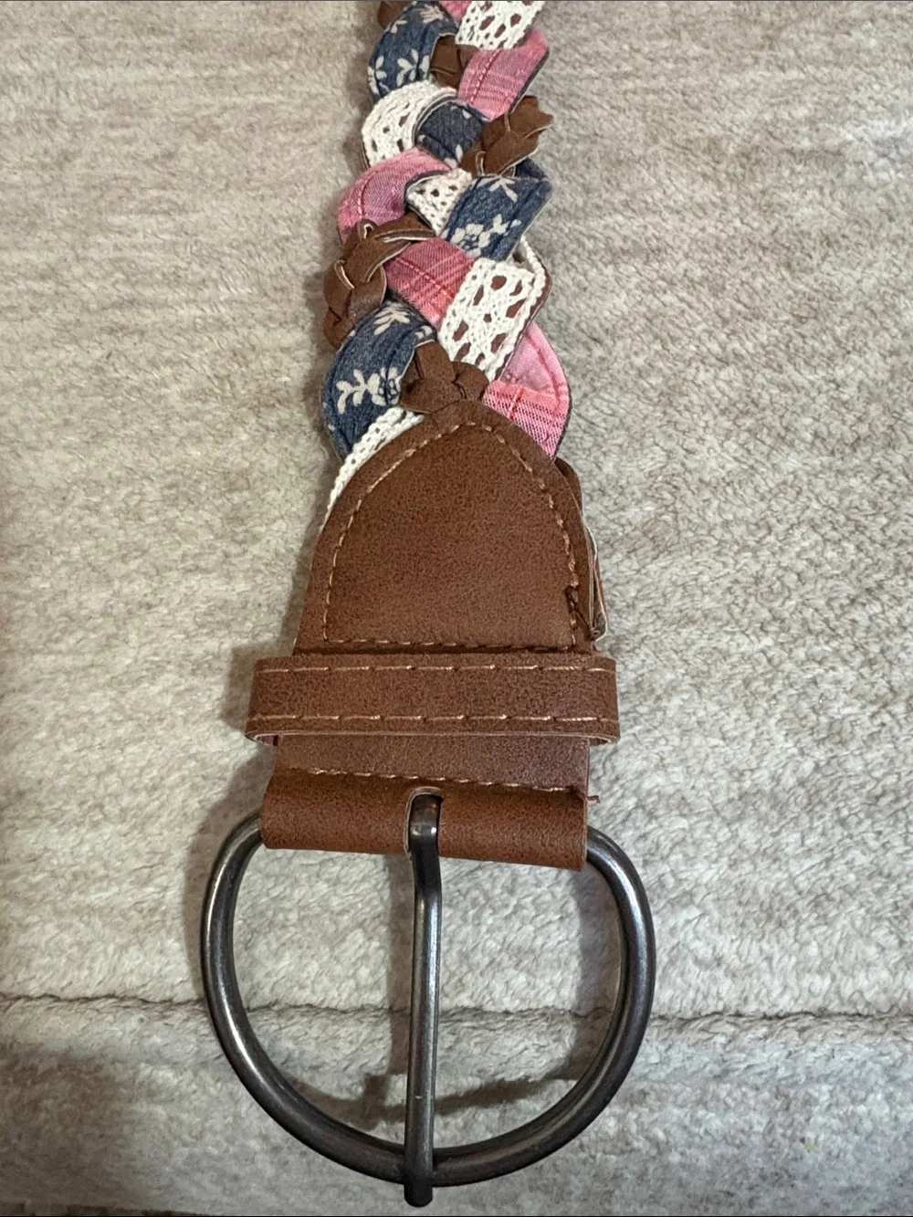 Vintage Leather/ Lace/ Quilted Cotton Braided Bohemian traditional crafted Belt